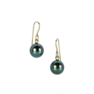 Earrings Maria Beaulieu  | Peacock Green Tahitian Pearl Earrings