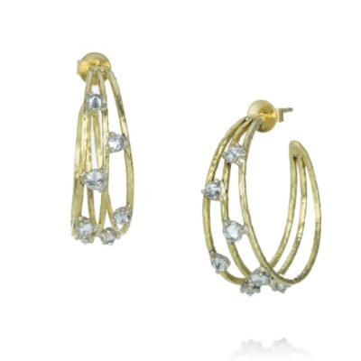 Earrings Todd Pownell  | Triple Diamond Hoops