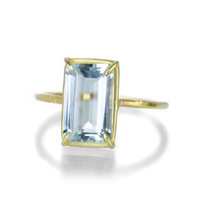 Rings Rosanne Pugliese  | Emerald Cut Aquamarine Gem Ring