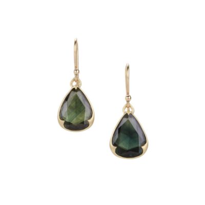 Earrings Gabriella Kiss  | Rose Cut Green Sapphire Drop Earrings