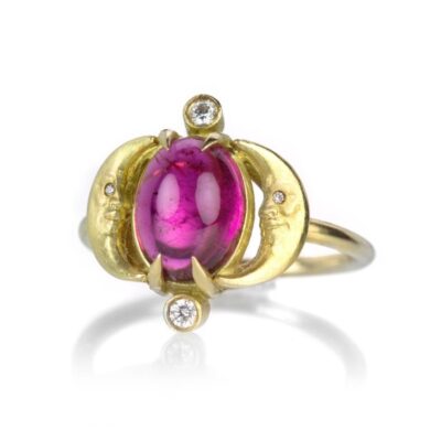 Rings Anthony Lent  | Crescent Moonface Rubellite Reflection Ring