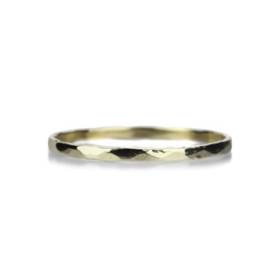 Rings Victoria Cunningham  | 14K Plain Hammered Shiny Stack Ring