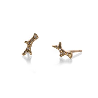 Earrings Annette Ferdinandsen  | Tiny Branch Studs With Diamonds