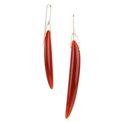 Earrings Gabriella Kiss  | Carnelian Bean Drop Earrings