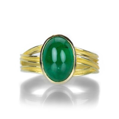 Rings Barbara Heinrich  | Three Ribbon Emerald Ring