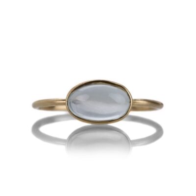 Rings Margaret Solow  | Small Oval Aquamarine Cabochon Ring