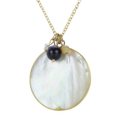 Necklaces Gabriella Kiss  | Mother Of Pearl Full Moon Pendant Necklace