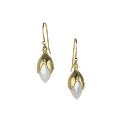 Earrings Annette Ferdinandsen  | Small White Mother Of Pearl Bud Drop Earrings