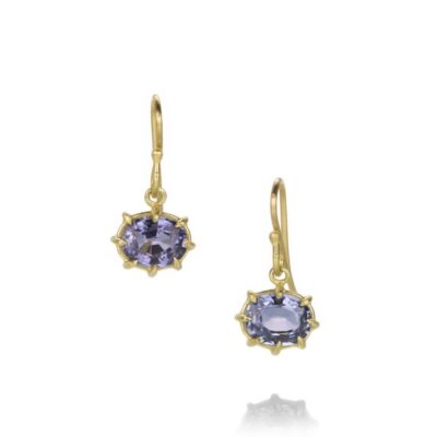 Earrings Rosanne Pugliese  | Faceted Cornflower Blue Sapphire Earrings