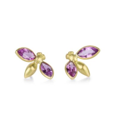 Earrings Gabriella Kiss  | 18K Pink Sapphire Gem Bug Studs