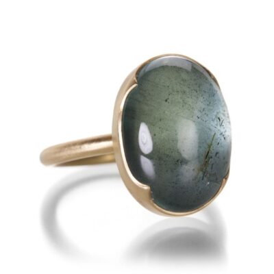 Rings Gabriella Kiss  | Large Oval Moss Aquamarine Ring