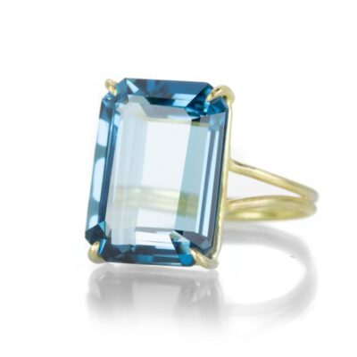 Rings Rosanne Pugliese  | Emerald Cut London Blue Topaz Ring