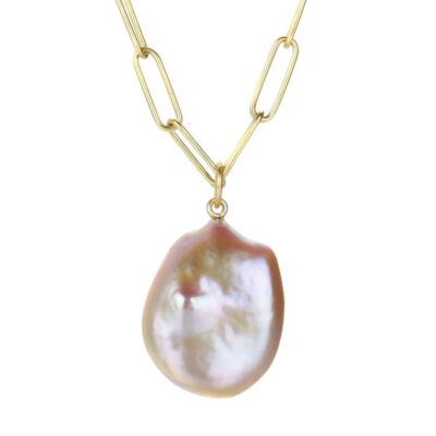 Necklaces Maria Beaulieu  | Pink Baroque Freshwater Pearl (Pendant Only)