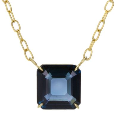 Necklaces Rosanne Pugliese  | Emerald Cut London Blue Topaz Pendant Necklace