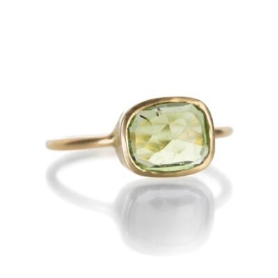 Rings Margaret Solow  | Cushion Cut Green Tourmaline Ring