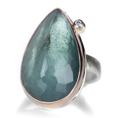 Rings Jamie Joseph  | Teardrop Moss Aquamarine Ring