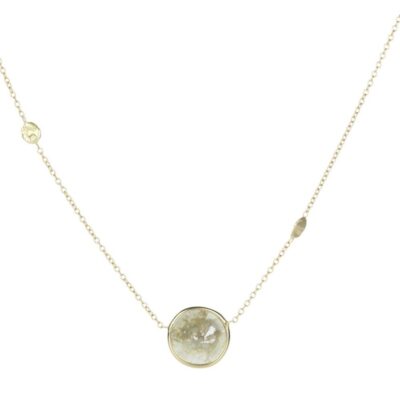 Necklaces Victoria Cunningham  | Round Diamond Slice Pendant Necklace