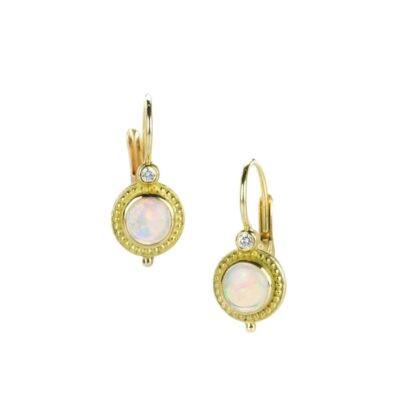 Earrings Barbara Heinrich  | Granulated Round Opal Drop Earrings