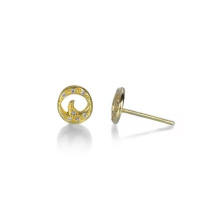 Earrings Annie Fensterstock  | Mini Wave Crest Studs