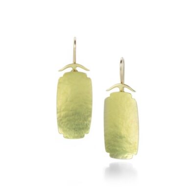 Earrings Gabriella Kiss  | Rectangular Hammered Scallop Earrings