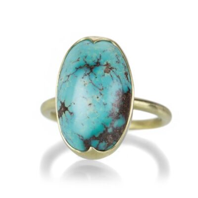 Rings Gabriella Kiss  | Oval Cabochon Persian Turquoise Ring