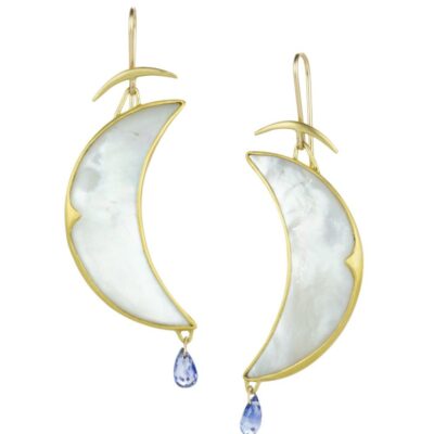 Earrings Gabriella Kiss  | Mother Of Pearl Crescent Moon Earrings