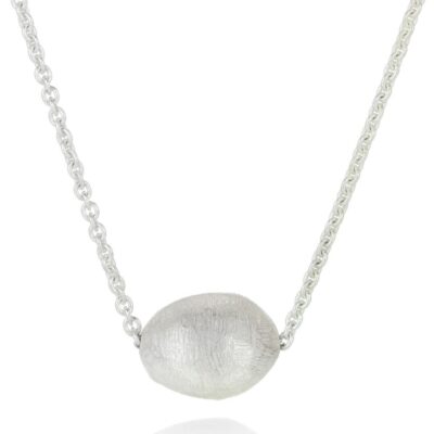 Necklaces John Iversen  | Small Silver Pebble Pendant Necklace