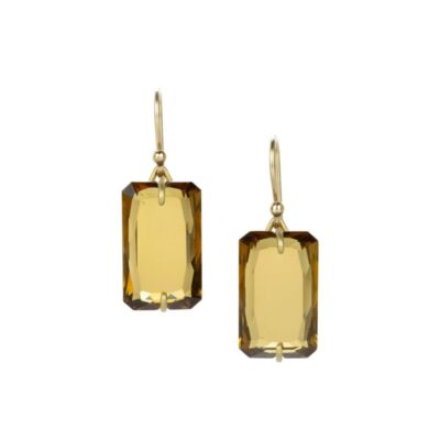 Earrings Gabriella Kiss  | Rectangular Whiskey Quartz Earrings