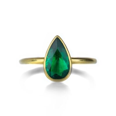 Rings Gabriella Kiss  | Pear Shaped Colombian Emerald Ring