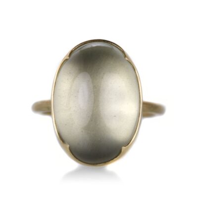 Rings Gabriella Kiss  | 18K Smooth Oval Ceylon Moonstone Ring