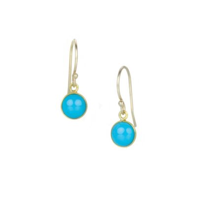 Earrings Margaret Solow  | Round Sleeping Beauty Turquoise Earrings