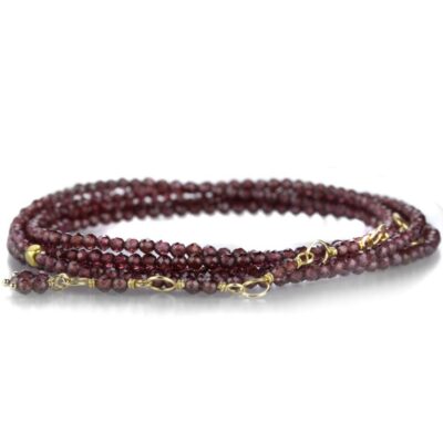 Bracelets Anne Sportun  | 18K Red Garnet Wrap Bracelet – 34″