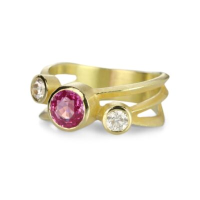 Rings Barbara Heinrich  | Pink Sapphire Criss Cross Ring