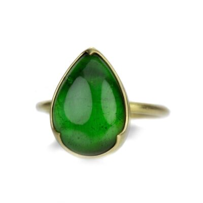 Rings Gabriella Kiss  | Ring With Pear Shaped Green Tourmaline