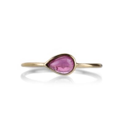 Rings Margaret Solow  | Bezel Set Pink Tourmaline Ring