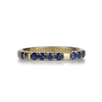 Rings Nicole Landaw  | I Love You Band With Blue Sapphires