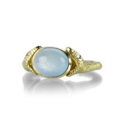 Rings Anthony Lent  | Two Headed Aquamarine Serpent Ring