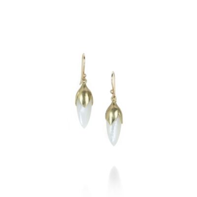 Earrings Annette Ferdinandsen  | White Mother Of Pearl Bud Drop Earrings