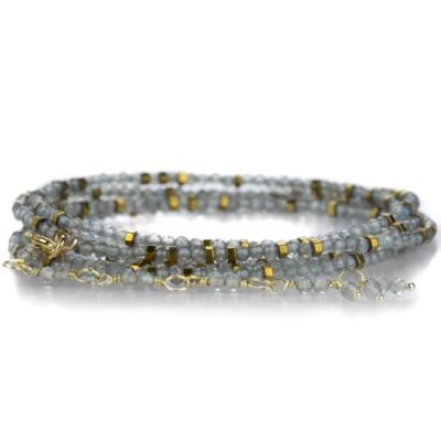 Bracelets Anne Sportun  | 18K Labradorite Confetti Wrap Bracelet – 34″