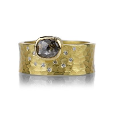 Rings Barbara Heinrich  | Oval Cushion Cut Salt And Pepper Glacier Band