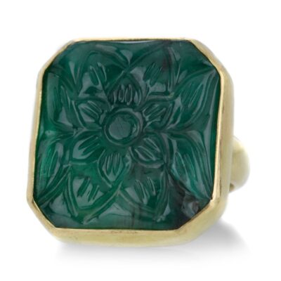 Rings Sophie Theakston  | Carved Emerald Ring