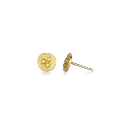 Earrings Ananda Khalsa  | Small Bud Stud Earrings With Diamonds