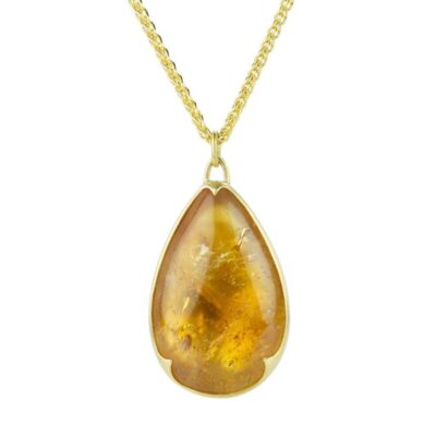 Necklaces Gabriella Kiss  | Pear Citrine Pendant Necklace