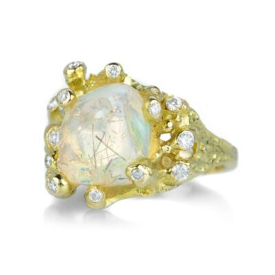 Rings Kimberlin Brown  | Icelandic Aurora Borealis Opal & Diamond Ring