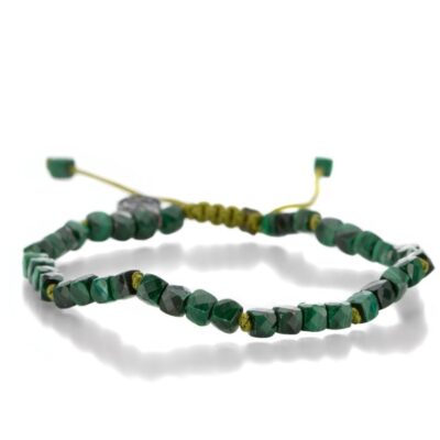 Bracelets Joseph Brooks  | Faceted 4Mm Malachite Cube Bracelet