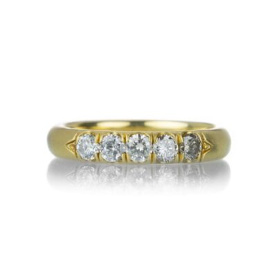 Rings Alexis Kletjian  | Yellow Gold Band With Gray Diamonds