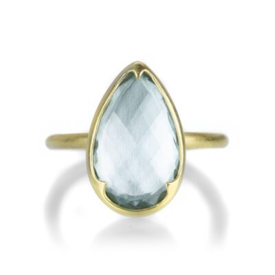 Rings Gabriella Kiss  | Faceted Pear Shaped Aquamarine Ring