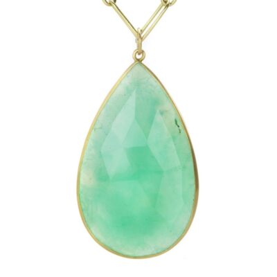 Necklaces Maria Beaulieu  | Rose Cut Chrysoprase Pendant (Pendant Only)