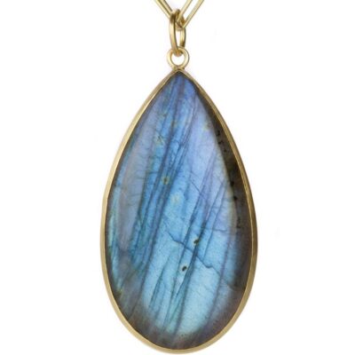 Necklaces Maria Beaulieu  | Teardrop Labradorite Pendant (Pendant Only)