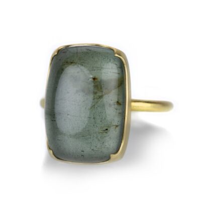 Rings Gabriella Kiss  | Cushion Shaped Moss Aquamrine Ring